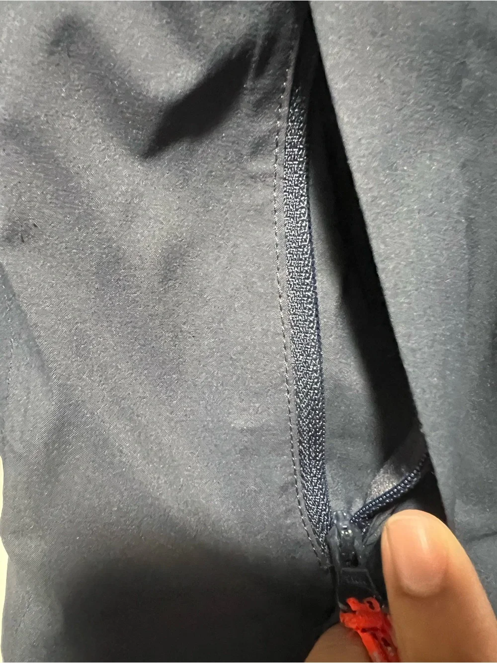 L.L. Bean Kids Navy Raincoat with Orange Accents